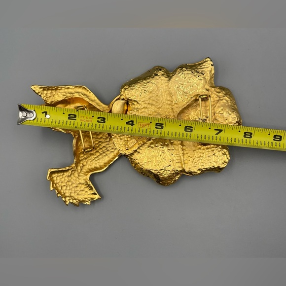 MARGARITA BARRERA Flower Magnolia Hummingbird Belt Buckle, 24k Gold Plated, 1990 - Picture 7 of 10